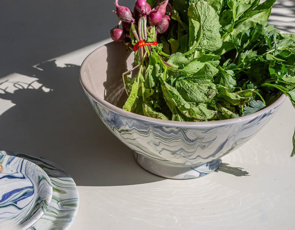 Marbled Ocean Serving Bowl