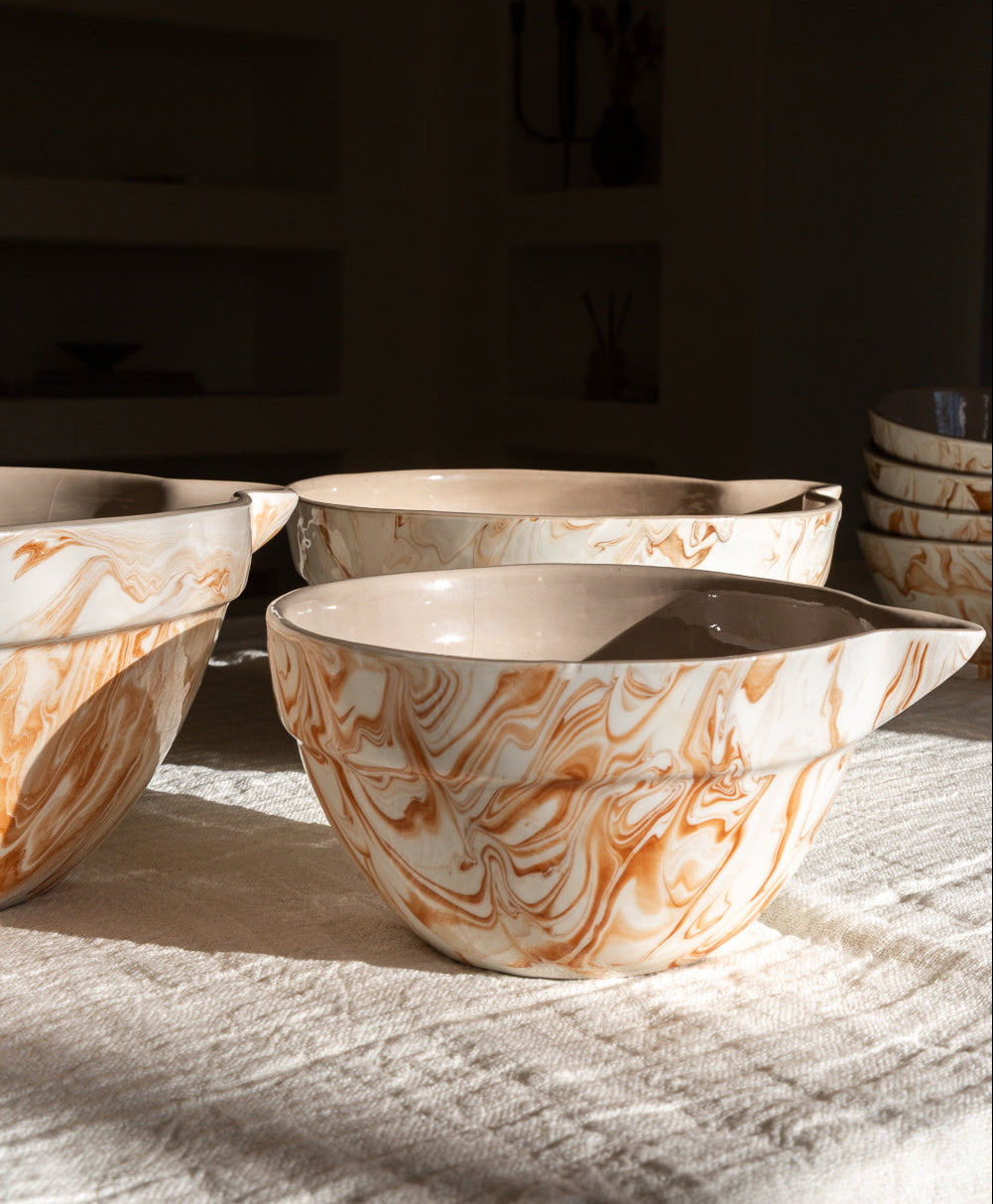 Marbled Terra Mixing Bowls - Set of 3