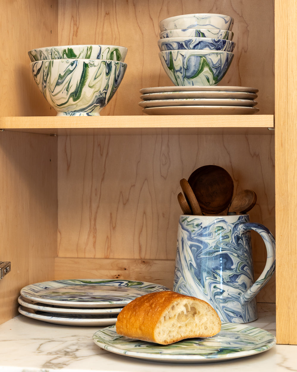 Marbled Ocean Ramen Bowl - Set of 4