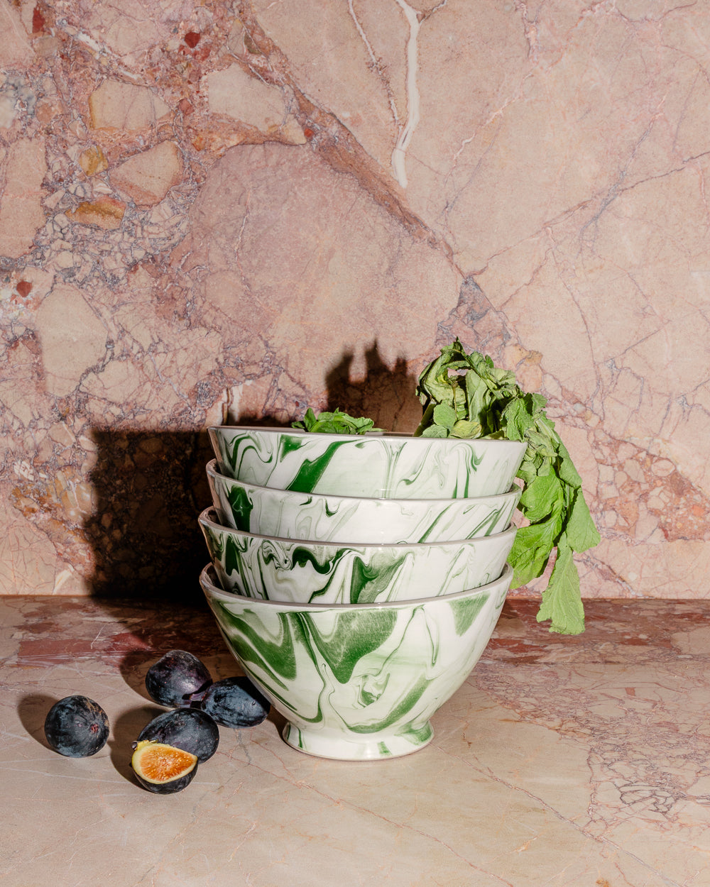 Marbled Olive Ramen Bowl - Set of 4