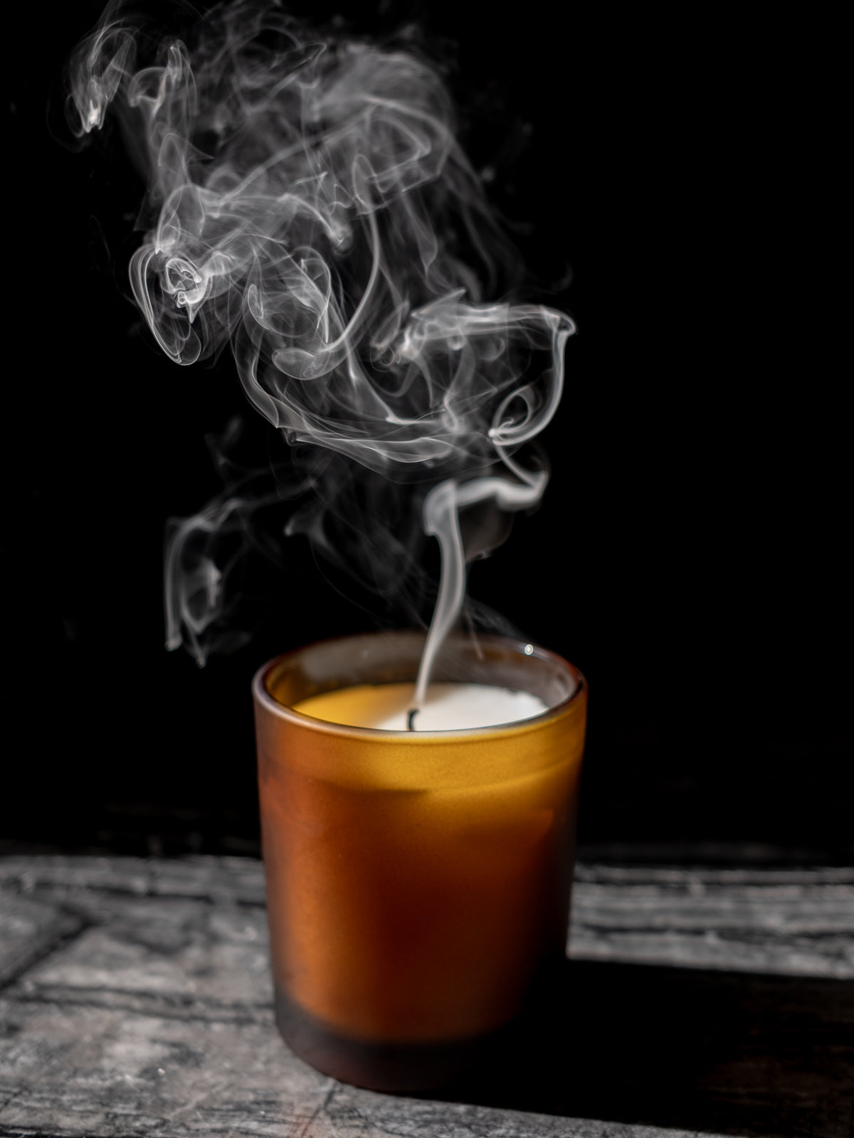 Moroccan Noir Heavy Rock Glass Candle