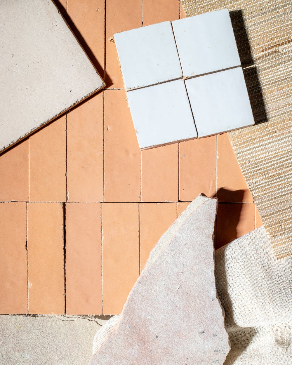 Zellige Coral Plaque Stacked Vertical