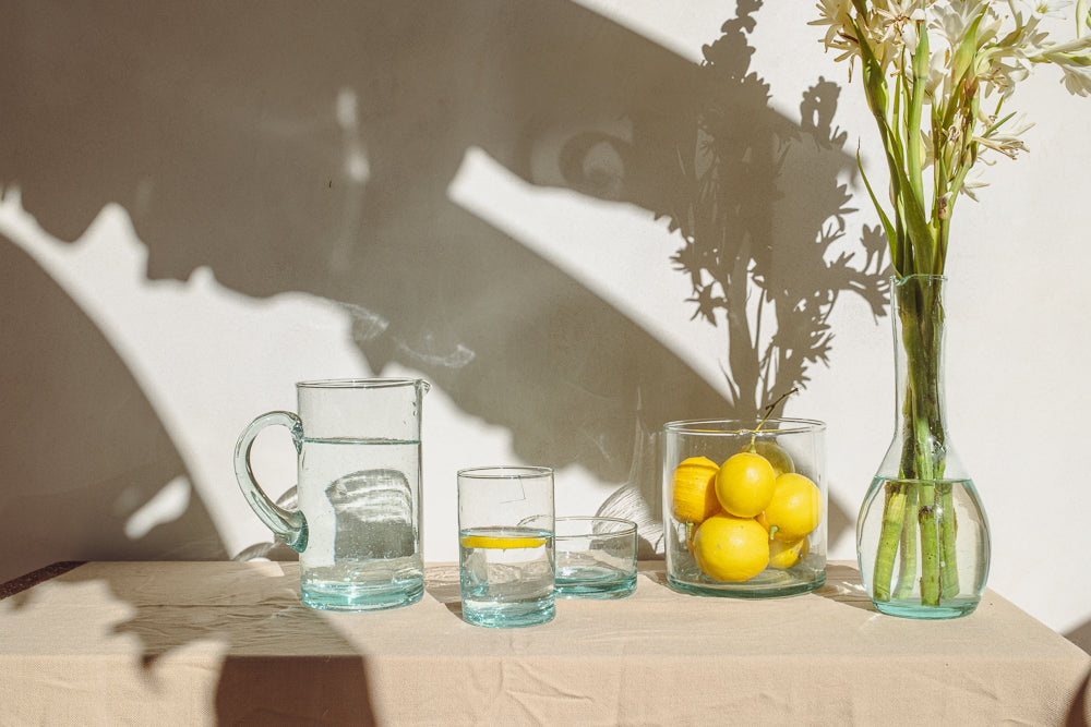 Divers Recycled Glass Tall Bottle Carafe