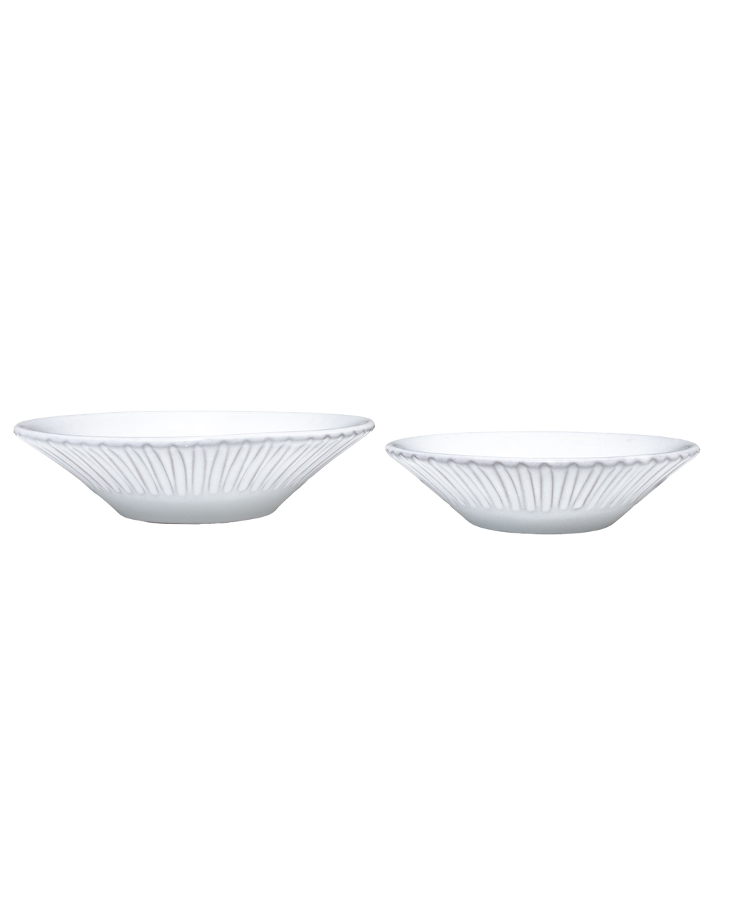 Milk White Lines Coupelle - Set of 4