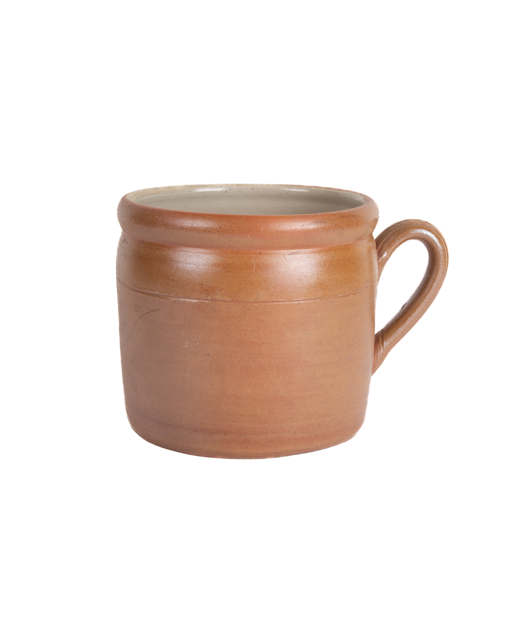 Terracotta mug on a white background
