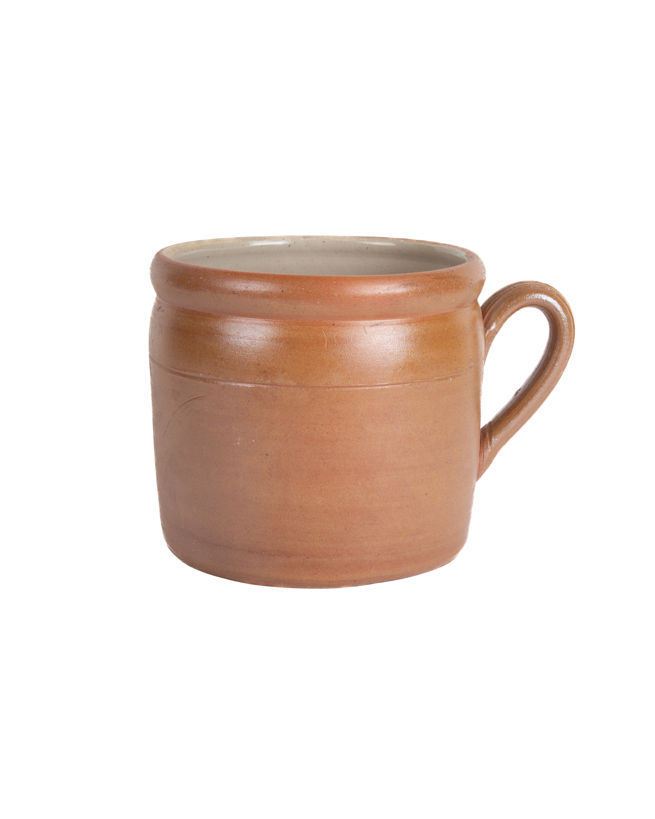 Terracotta mug on a white background