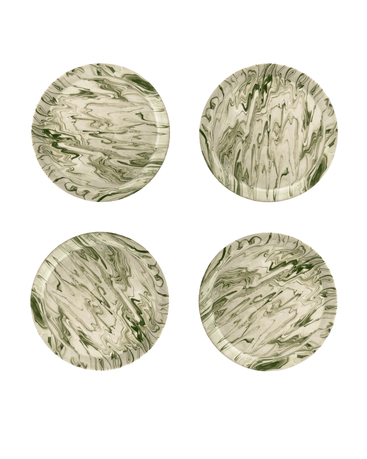 Marbled Olive Dinner Plate - Set of 4
