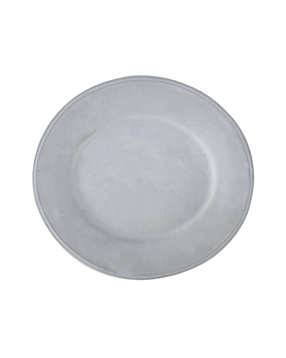 Round gray plate on a white background