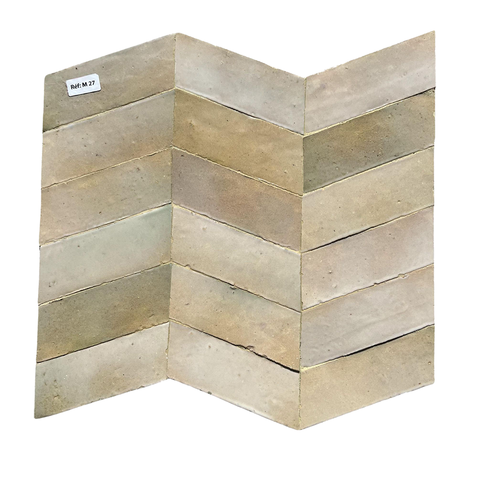 Celadon Sand Chevron Mosaic Tile