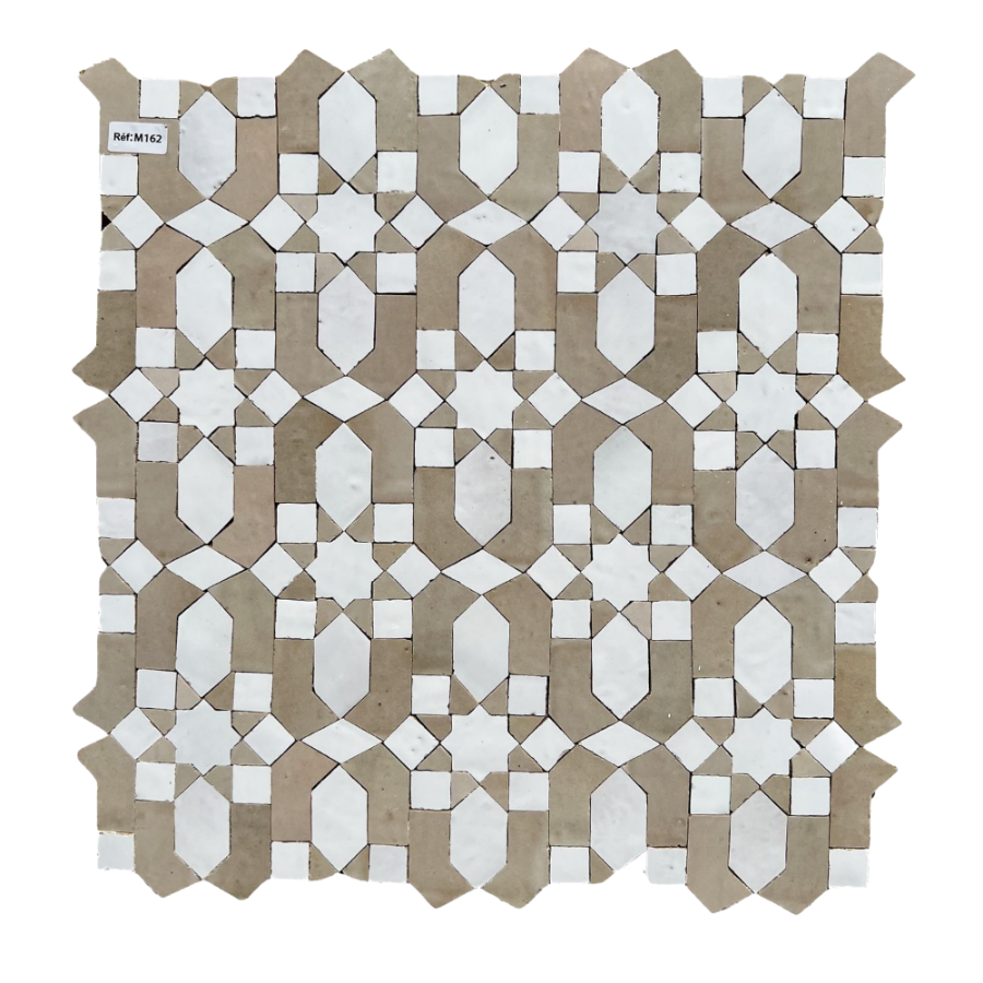 Decorative tile with geometric pattern on a white background