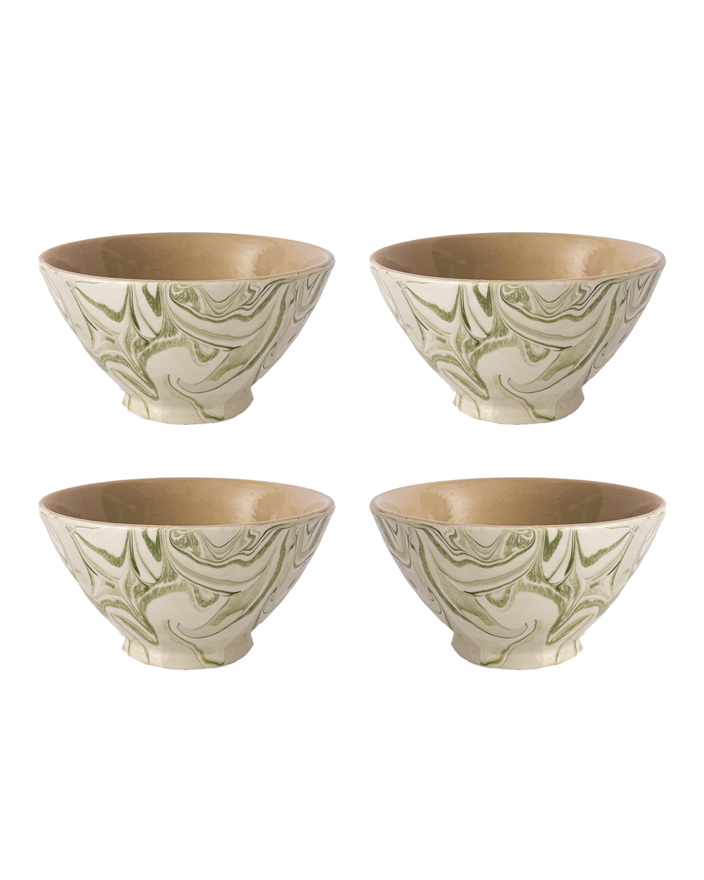 Marbled Olive Ramen Bowl - Set of 4