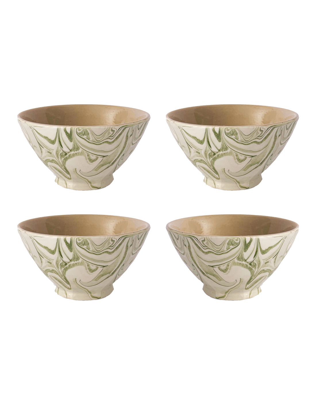 Marbled Olive Ramen Bowl - Set of 4