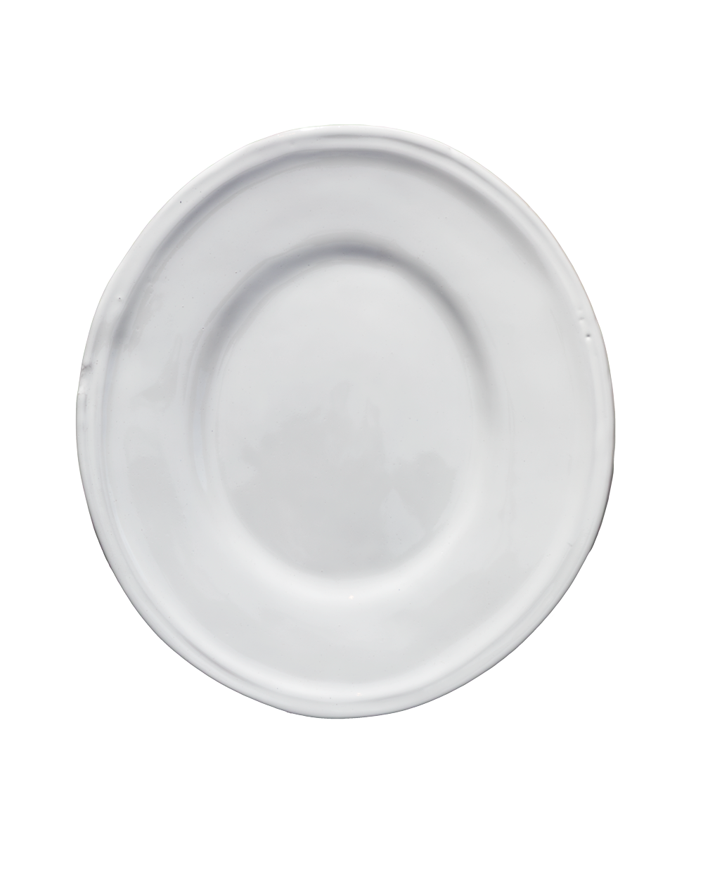 White ceramic plate on a white background
