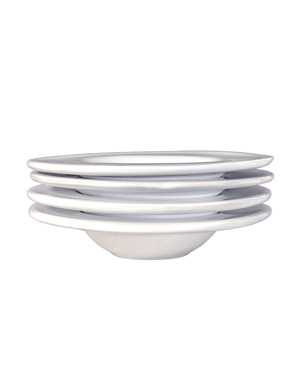 Milk White Ovals Bowl with Lip - Set of 4