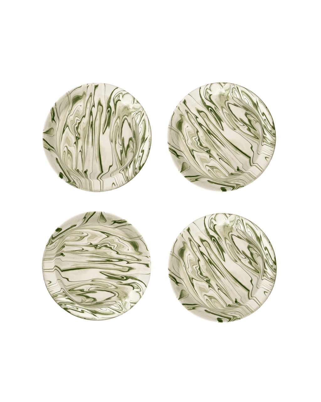 Marbled Olive Salad Plate - Set of 4